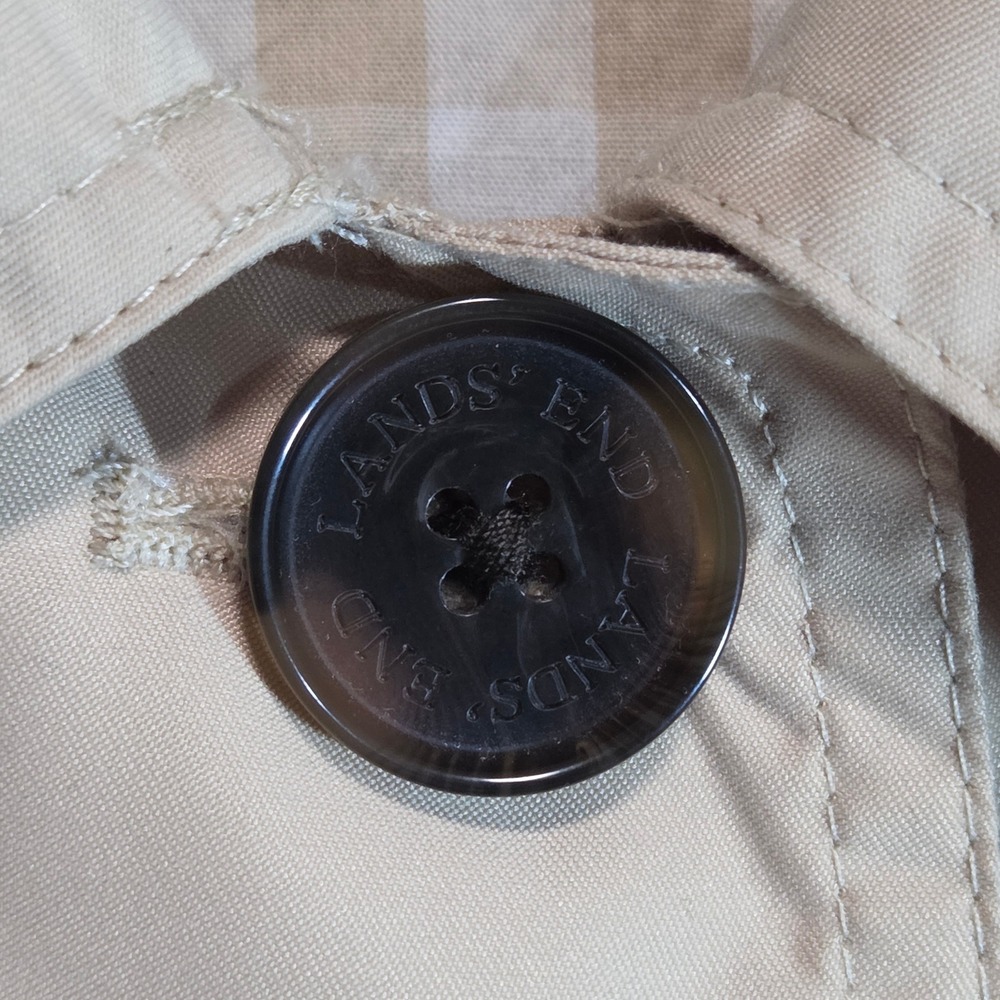 Lands End Womens Tan Trench Coat Classic Neutral Capsule Timeless Utility Size S - Picture 6 of 12